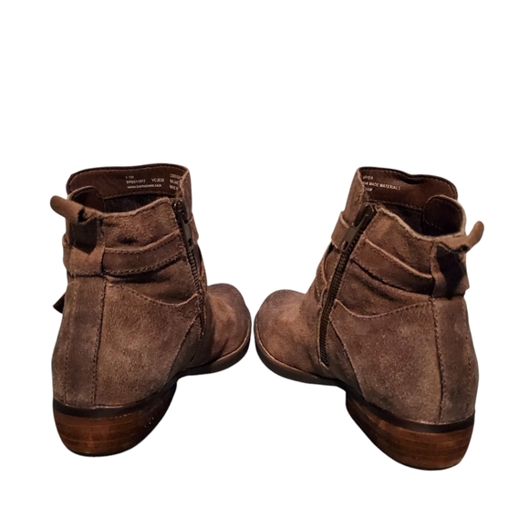 Born Brown Beige Leather Zip-Up Ankle Harness Booties Boots Women's Size 6.5M - Picture 7 of 10